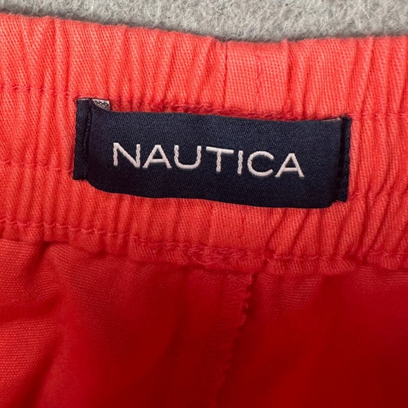 Nautica Mens Pull On Shorts XL Orange Drawstring Pocket Stretch Waistband Casual - Picture 3 of 8